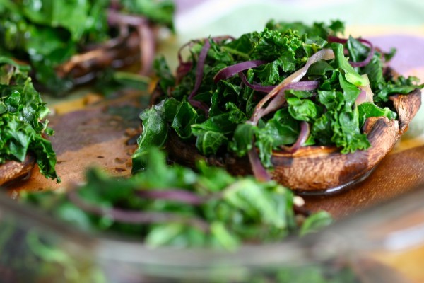 roasted portobellos with kale