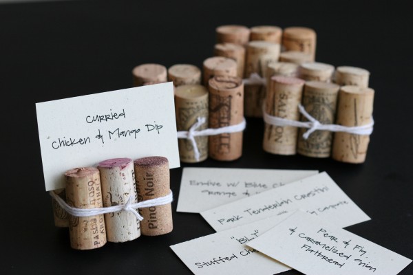 placecards - corks and cards