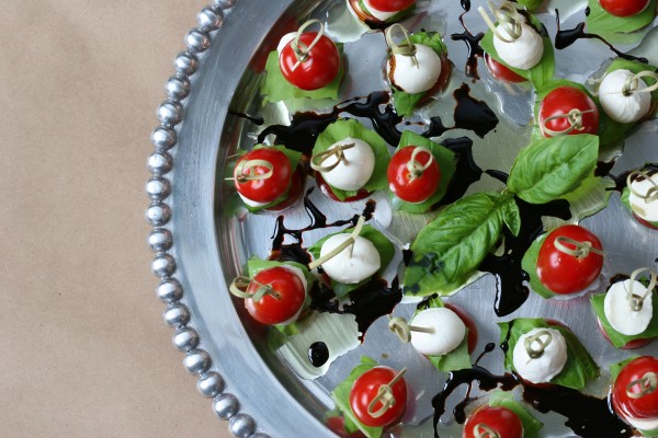 caprese salad on a stick - from above