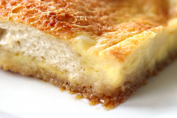 creme brulee french toast - extreme closeup