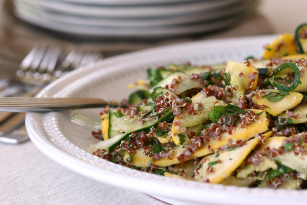 summer squash & red quinoa salad - on Platter