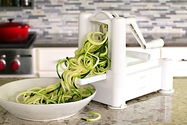 zucchini pasta in spiralizer