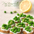 pea bruschetta with lemon and mint