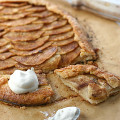 salted butter apple galette with maple whipped cream
