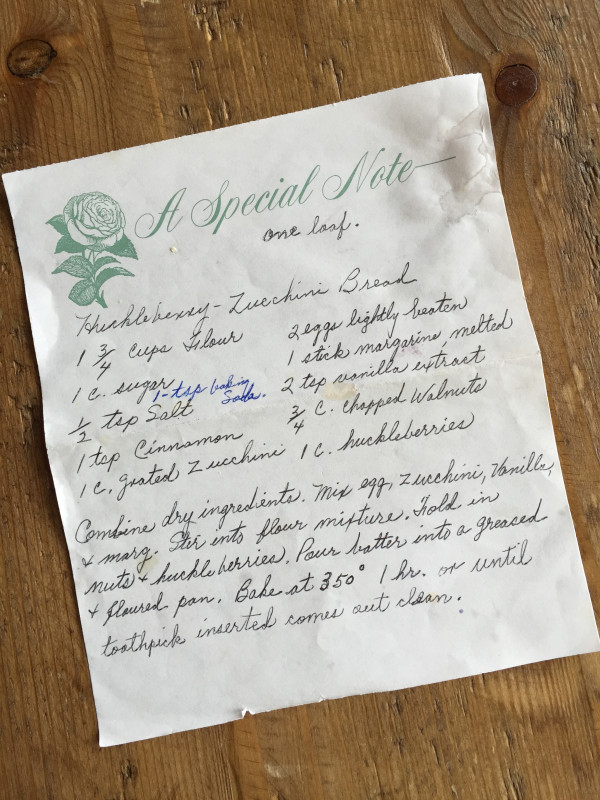 huckleberry zucchini bread recipe