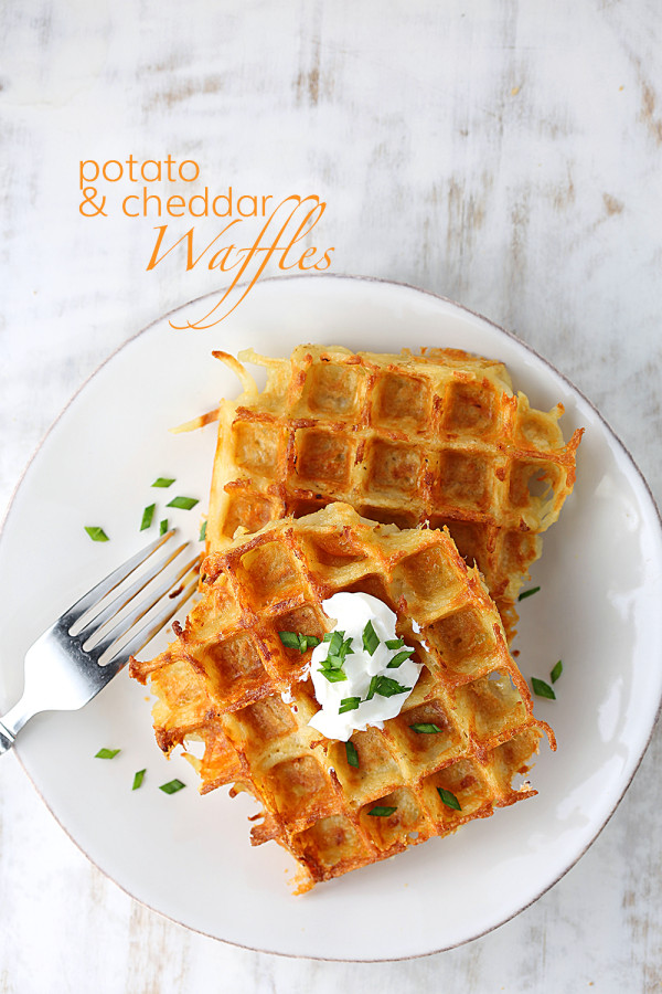 potato and cheddar waffles