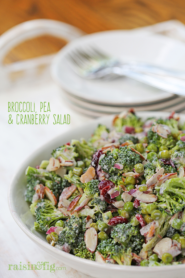 broccoli pea and cranberry salad