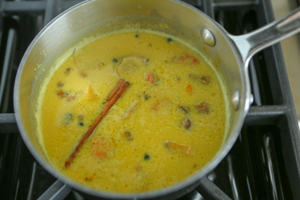 golden milk in pan