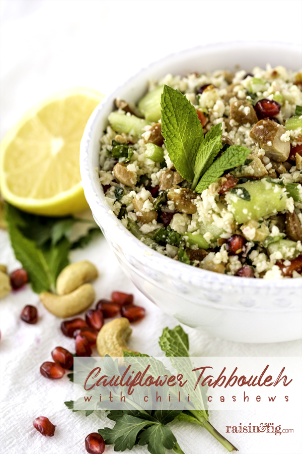 cauliflower tabbouleh with chili cashews